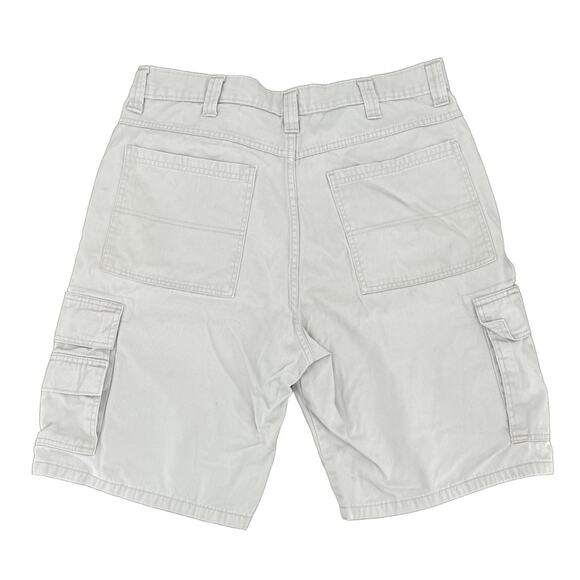 Wrangler Cargo Shorts Neutral Khaki Cream Thrashed Junk Summer Workwear Size 34 - Picture 2 of 12